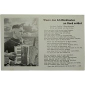 Carte postale patriotique allemande du temps de guerre - Wenn das Schifferklavier an Bord ertönt